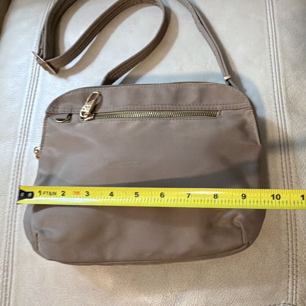Travelon  Anti-Theft Tailored East/West Organizer Crossbody Bag  RFID Taupe - Picture 2 of 16